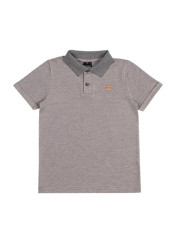 Soft Bonni - Polo Infantil Malha Piquet Cinza