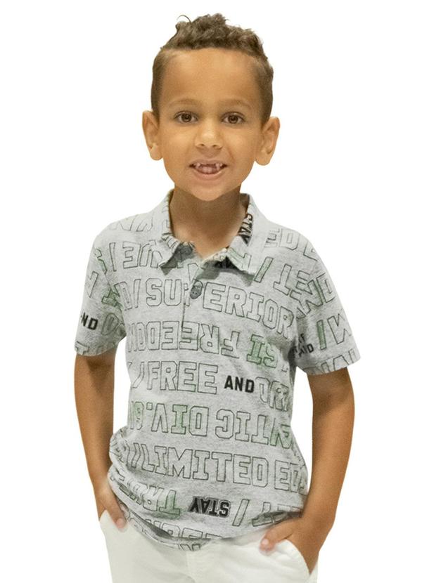 Rovi Kids - Polo Infantil Menino Free Cinza