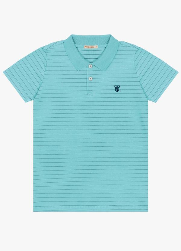 Trick Nick - Polo Infantil Masculina Listrada Azul