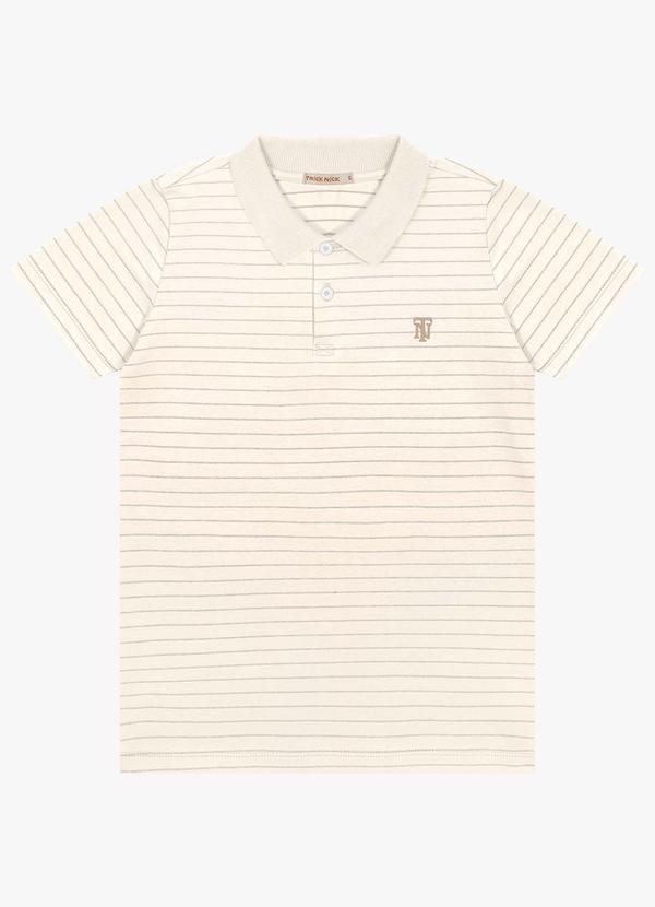 Trick Nick - Polo Infantil Masculina Listrada Bege