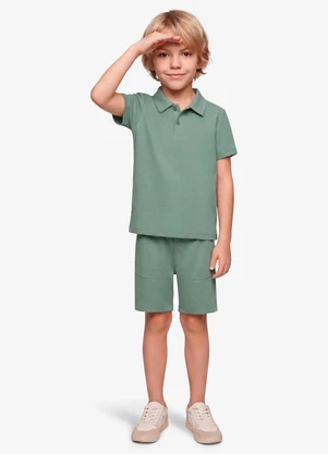 Rovi Kids - Polo Infantil Masculino em Meia Malha Verde - ROVI KIDS