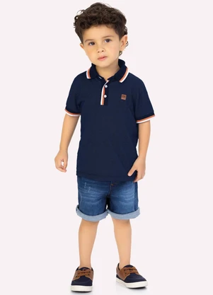 Milon - Polo Infantil Menino Azul Marinho Azul - MILON