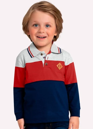 Milon - Polo Infantil Menino Bordado Azul - MILON