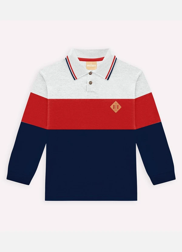 Milon - Polo Infantil Menino Bordado Azul 3