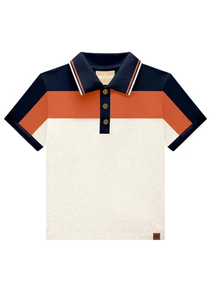 Milon - Polo Infantil Menino em Piquet Cinza - MILON