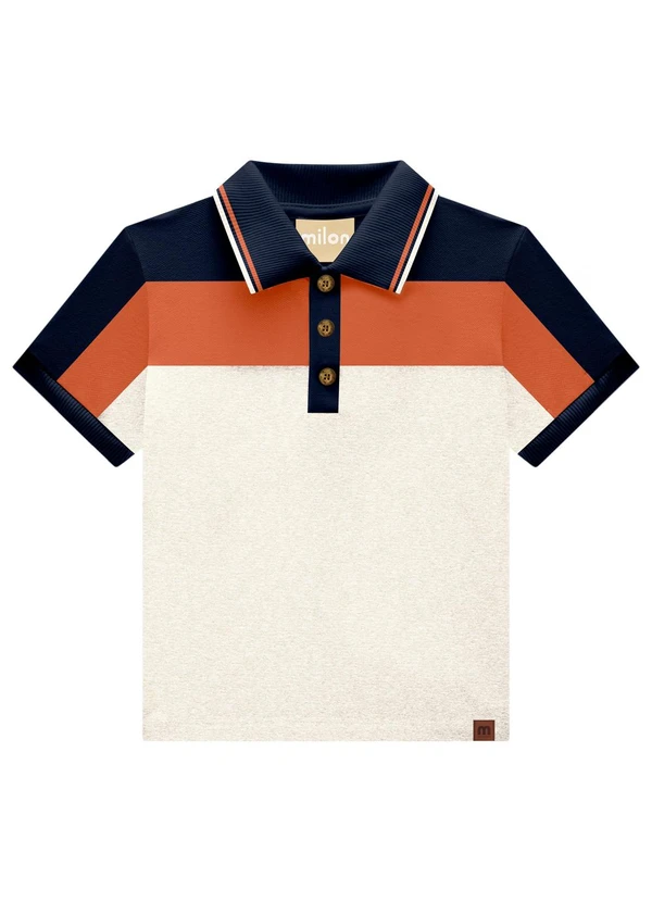 Milon - Polo Infantil Menino em Piquet Cinza