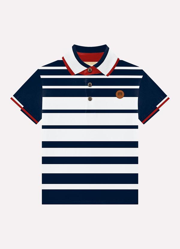 Milon - Polo Infantil Menino Listrada Azul Marinho 2