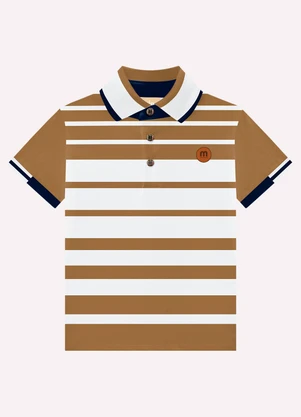 Milon - Polo Infantil Menino Listrada Marrom - MILON