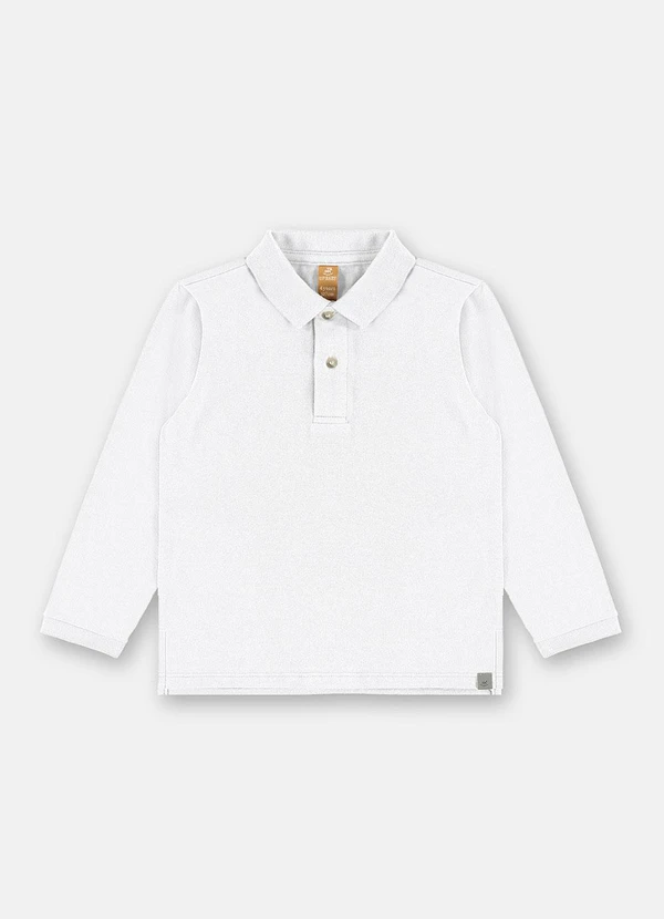 Up Baby - Polo Infantil para Menino em Piquet Branco 3