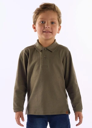 Up Baby - Polo Infantil para Menino em Piquet Verde - UP BABY