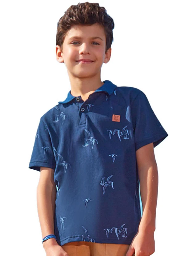 Pulla Bulla - Polo Malha Azul Marinho