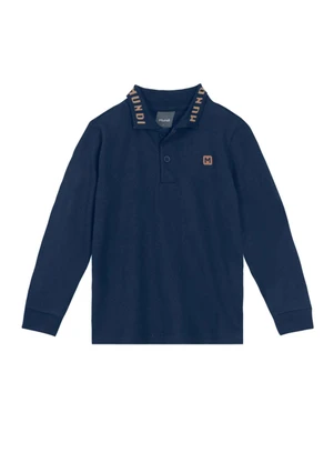 Mundi - Polo Manga Longa Infantil Menino Azul - MUNDI