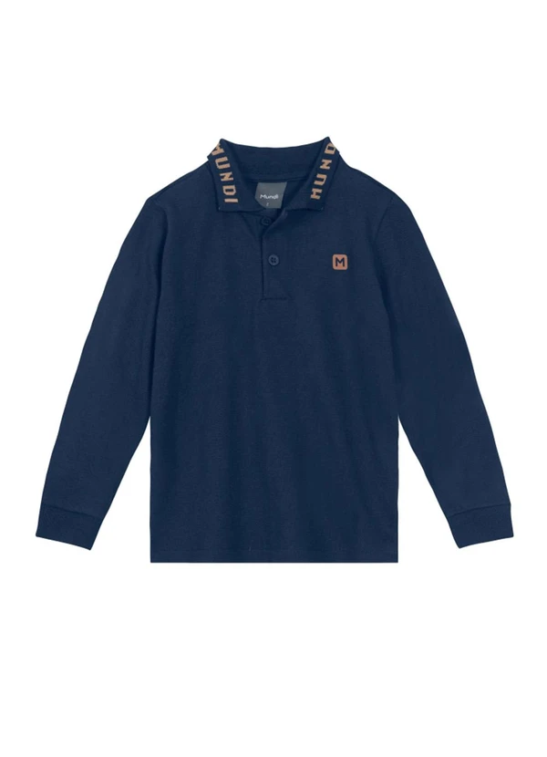 Brandili Mundi - Polo Manga Longa Infantil Menino Azul 2