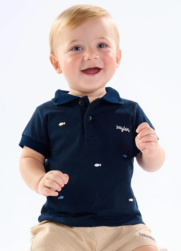 Pulla Bulla - Polo Meia Malha Azul