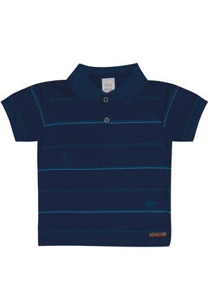 Pulla Bulla - Polo Meia Malha Azul - PULLA BULLA