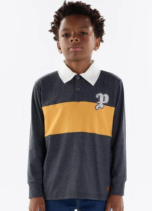 Pulla Bulla - Polo Meia Malha Preto - PULLA BULLA