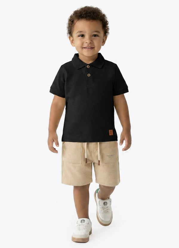 Pulla Bulla - Polo Meia Malha Preto