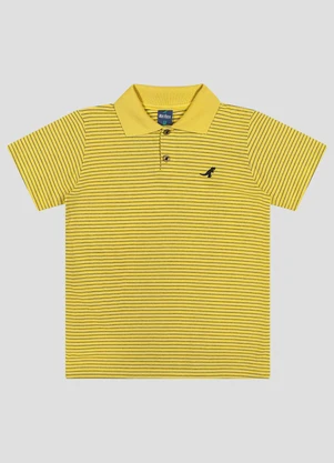 Reirex - Polo Meia Malha Trabalhada Listrada Amarelo - REIREX