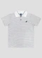 Reirex - Polo Menino Meia Malha Trabalhada Listrada Azul - variação: Branco