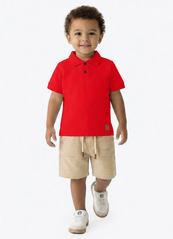 Pulla Bulla - Polo Meia Malha Vermelho