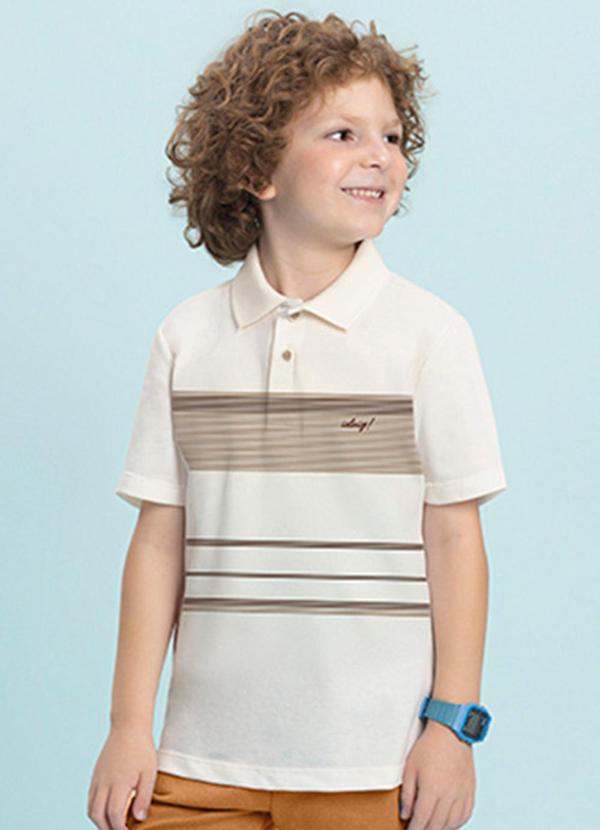 Ioluig - Polo Menino em Piquet Bege