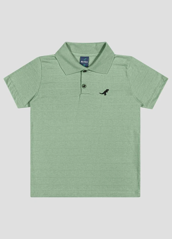 Reirex - Polo Menino Meia Malha Trabalhada Striped Verde