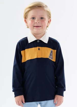 Pulla Bulla - Polo Piquet com Elastano Azul - PULLA BULLA