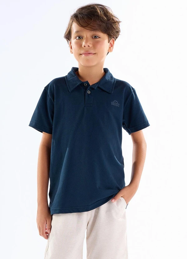 Pulla Bulla - Polo Piquet com Elastano Azul
