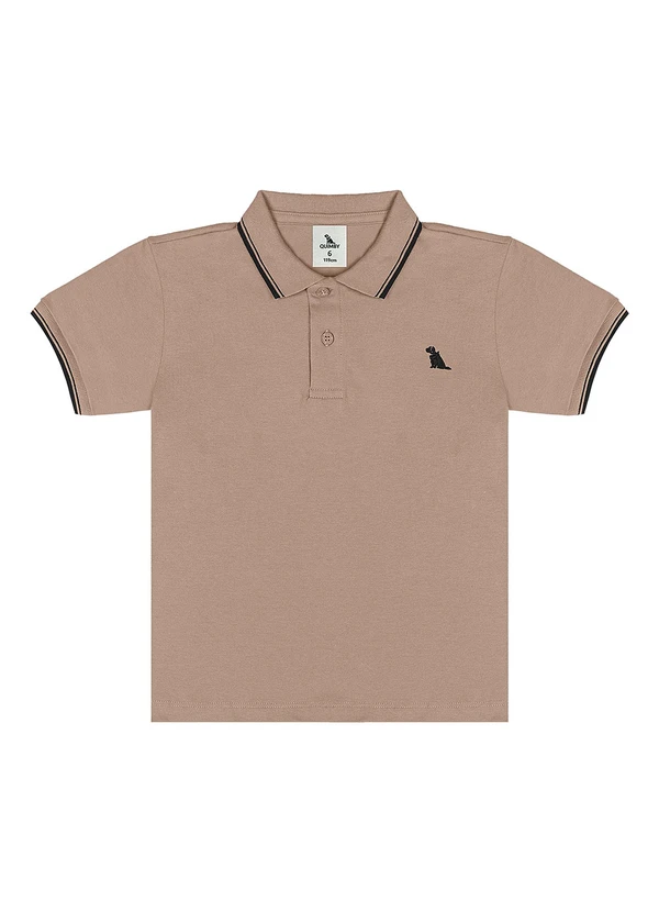 Quimby - Polo Piquet com Elastano Marrom