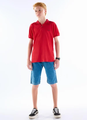 Pulla Bulla - Polo Piquet com Elastano Vermelho - PULLA BULLA