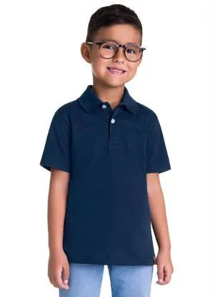 Brandili - Polo Primeiros Passos Básico Azul - BRANDILI
