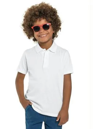 Brandili - Polo Primeiros Passos Básico Branco - BRANDILI