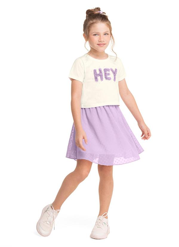 Marisol - Blusa Cropped Manga Curta Infantil Feminina Bege