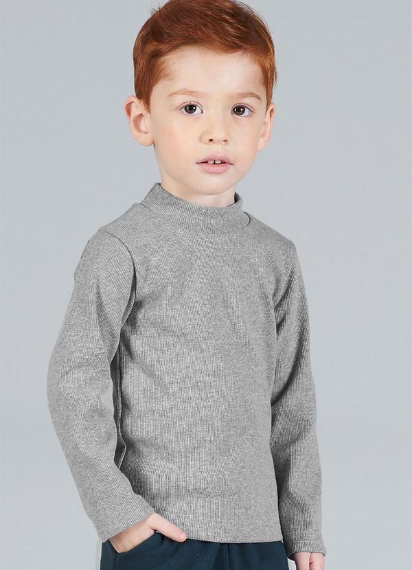 Soft Bonni - Blusa Infantil Menino Punho Cinza