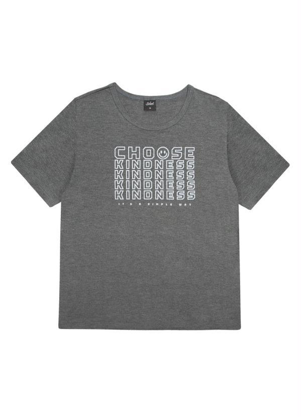 Select - Blusa Juvenil Feminina Kindness Cinza 2