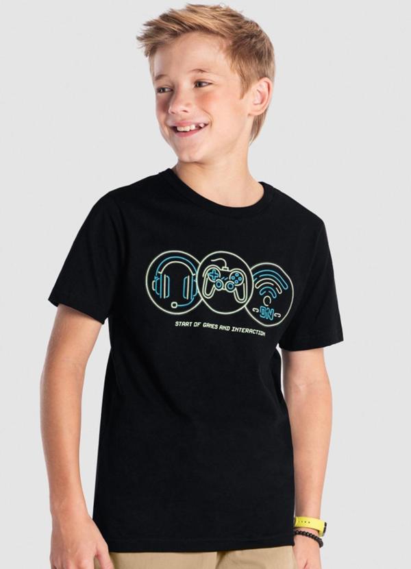 Brandili - Brandili Young Camiseta Teen Menino Gamer Preto