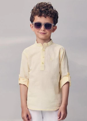 Youccie - Camisa a com Martingale Amarelo - YOUCCIE