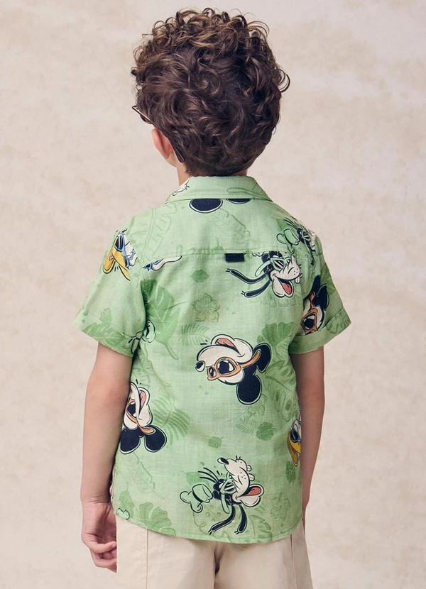 Youccie - Camisa Casual do Mickey And Friends Verde 2