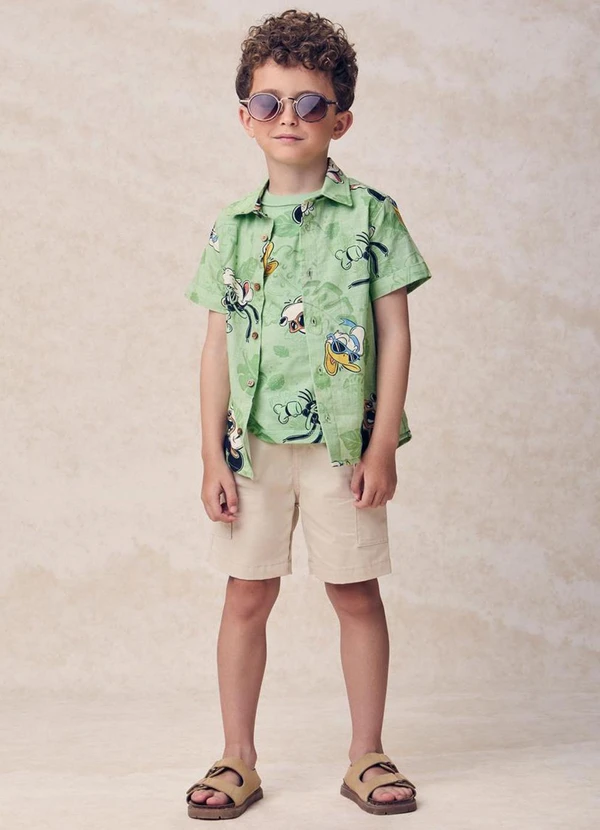 Youccie - Camisa Casual do Mickey And Friends Verde 3