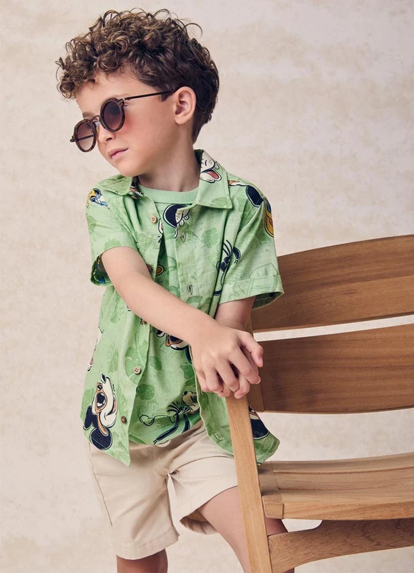 Youccie - Camisa Casual do Mickey And Friends Verde 4