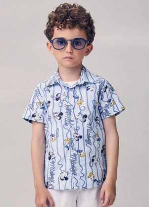 Youccie - Camisa Casual Estampa do Mickey Azul - YOUCCIE