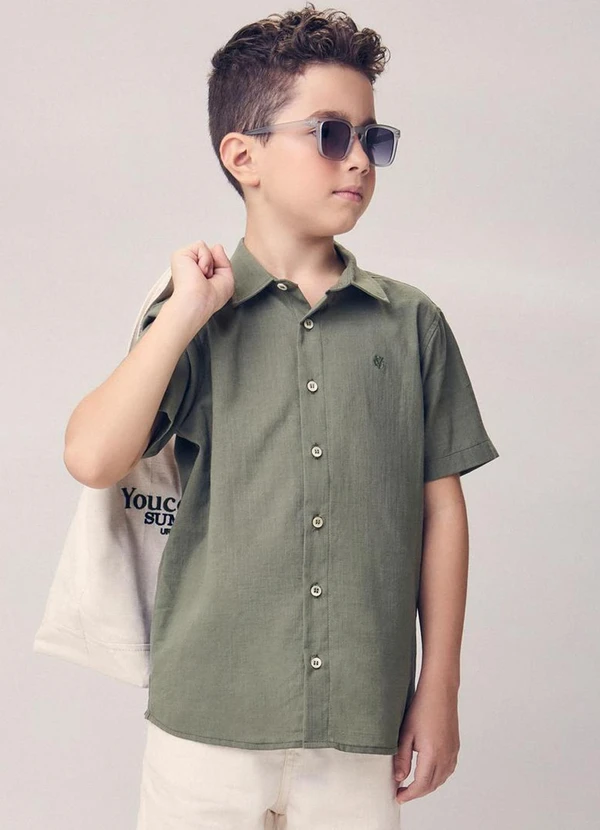 Youccie - Camisa Casual Flamê Verde