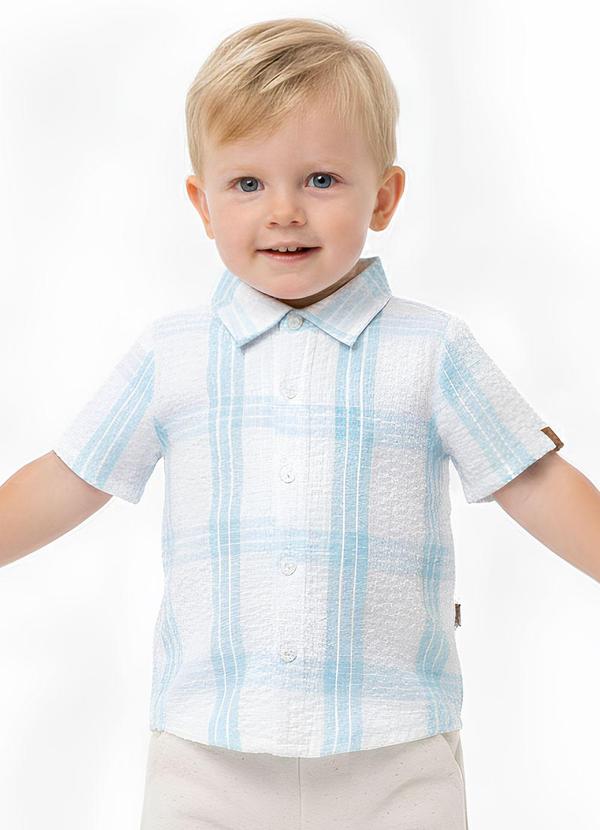 Lik Boys - Camisa com Abertura Frontal Azul