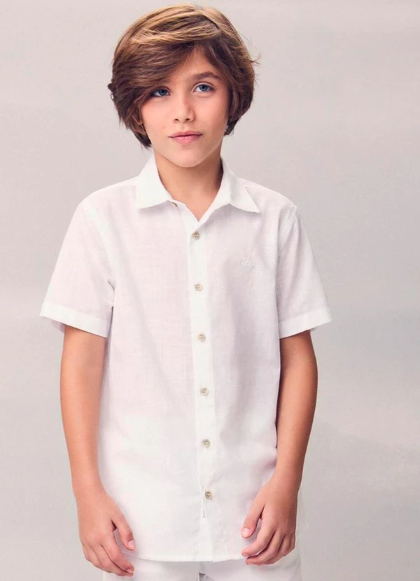 Youccie - Camisa com Botões Rajados Branco