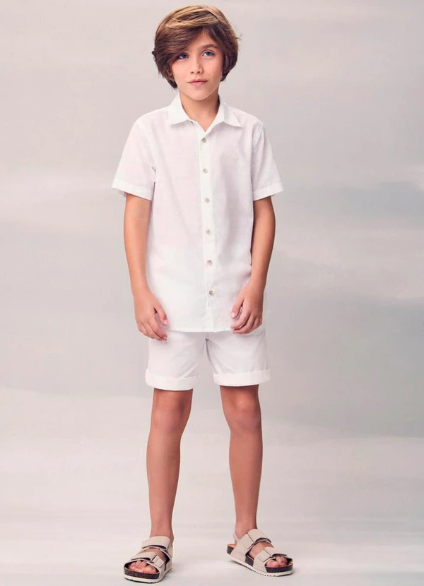 Youccie - Camisa com Botões Rajados Branco 3