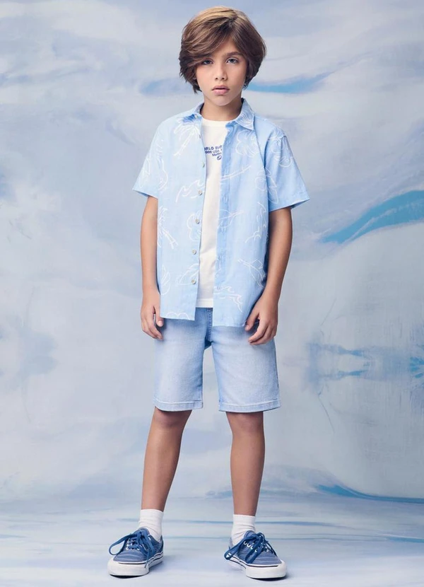 Youccie - Camisa com Estampa Tropical Azul 3