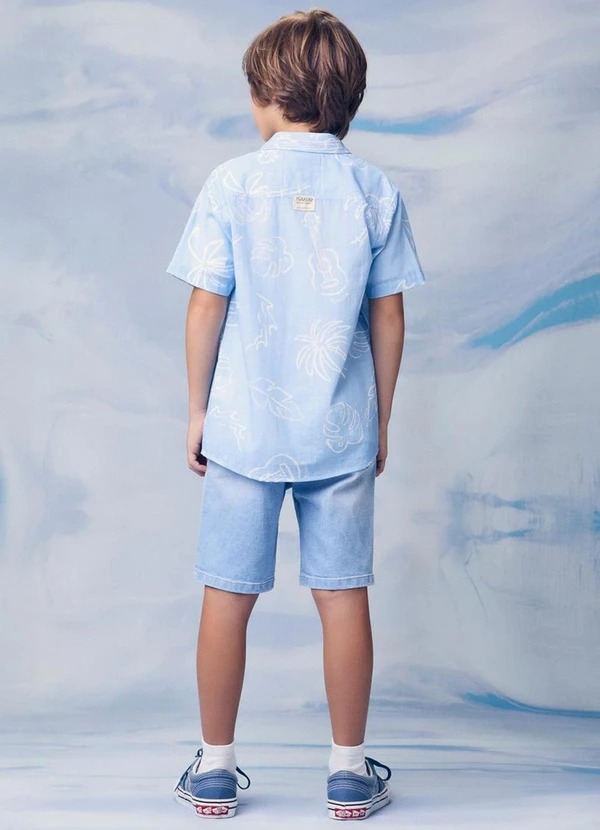 Youccie - Camisa com Estampa Tropical Azul 4