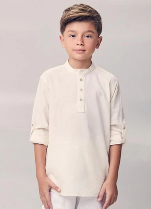 Youccie - Camisa com Martingale Bege - YOUCCIE