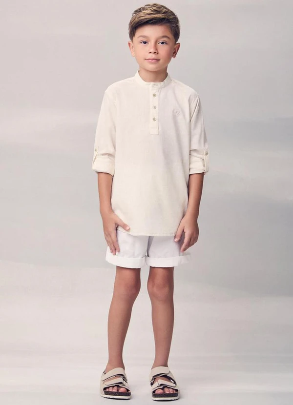 Youccie - Camisa com Martingale Bege 3