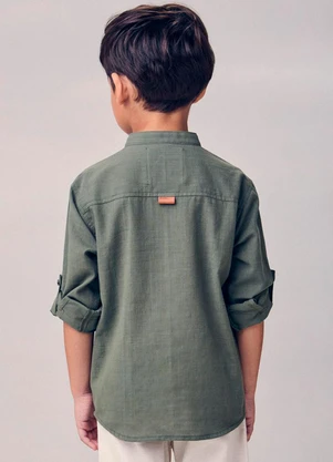 Youccie - Camisa com Martingale Verde - YOUCCIE